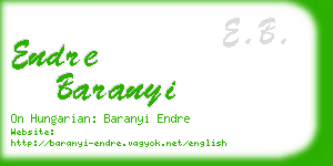 endre baranyi business card